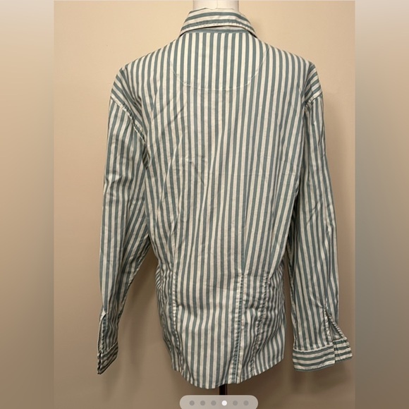 LIZWEAR Vintage 1990s | Deadstock Sequin & Striped Button-Down Blouse size large - Picture 8 of 9